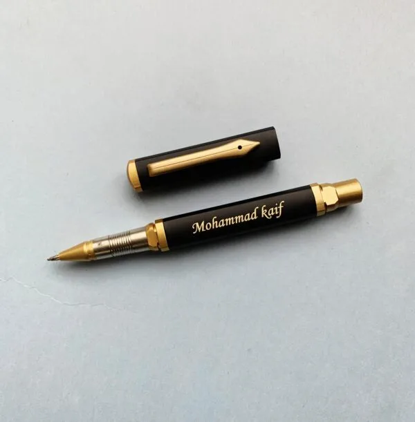 Personalized Black Triangle Matt Finish Pen - Image 1
