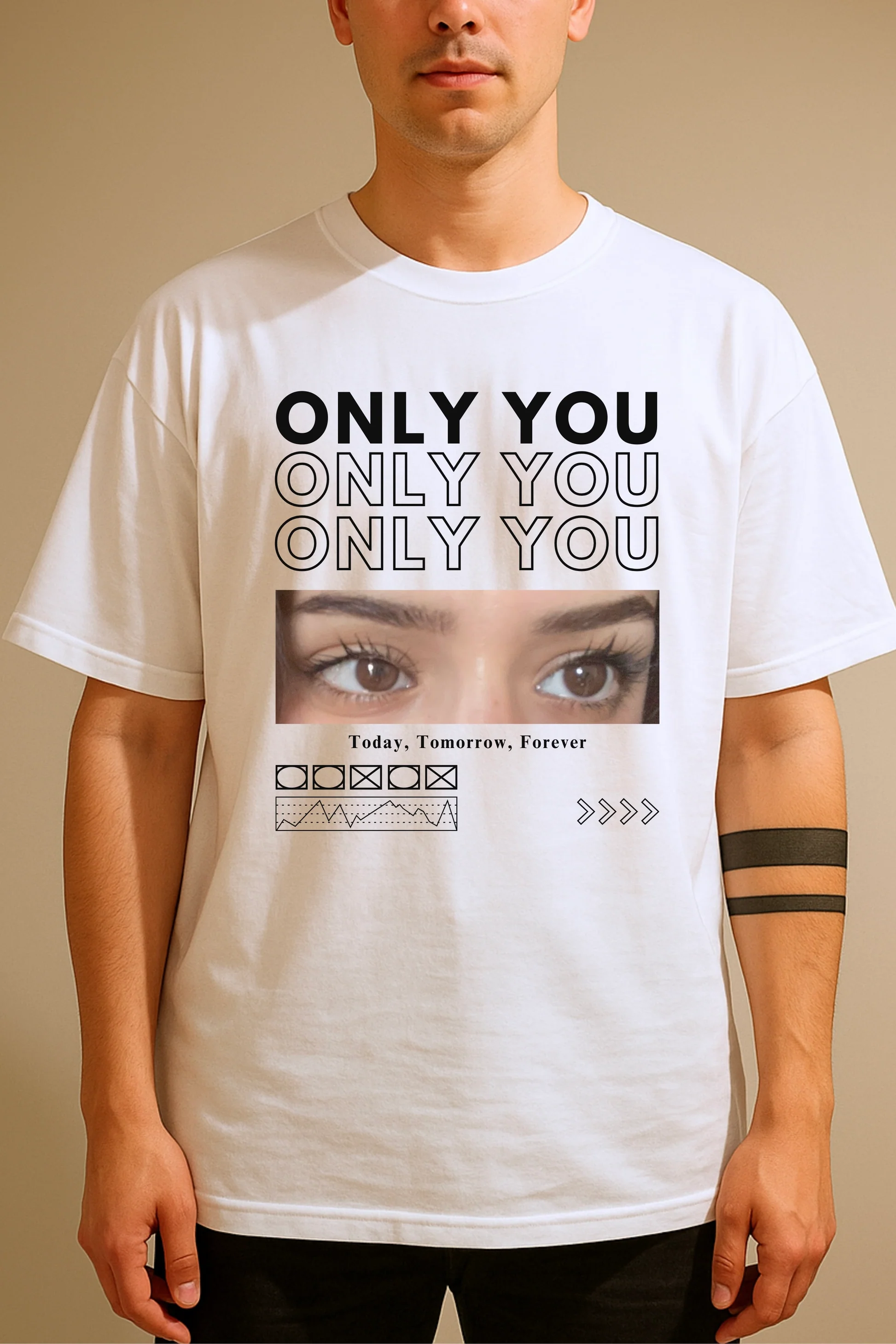 Personalized “ONLY YOU!” Couples T-Shirt - Image 2